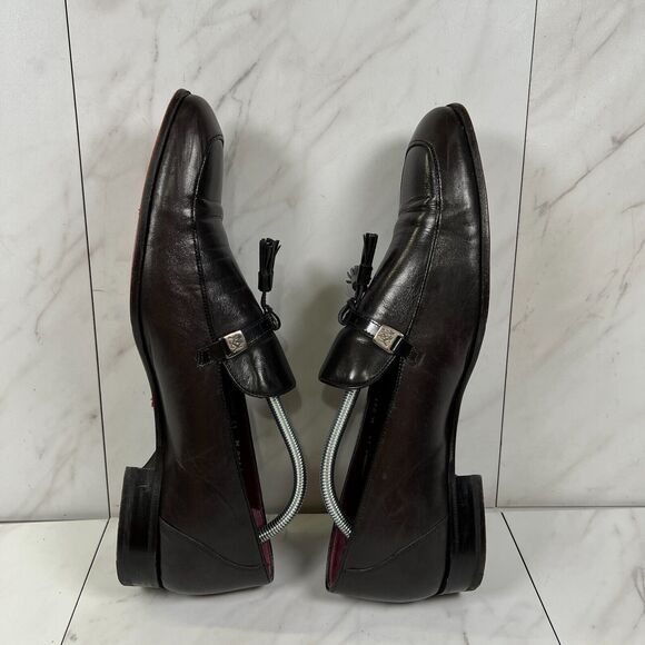 Mezlan Custom Novara II Mens Size 11 Black Leather Slip On Tassel Dress Loafers - Picture 5 of 8